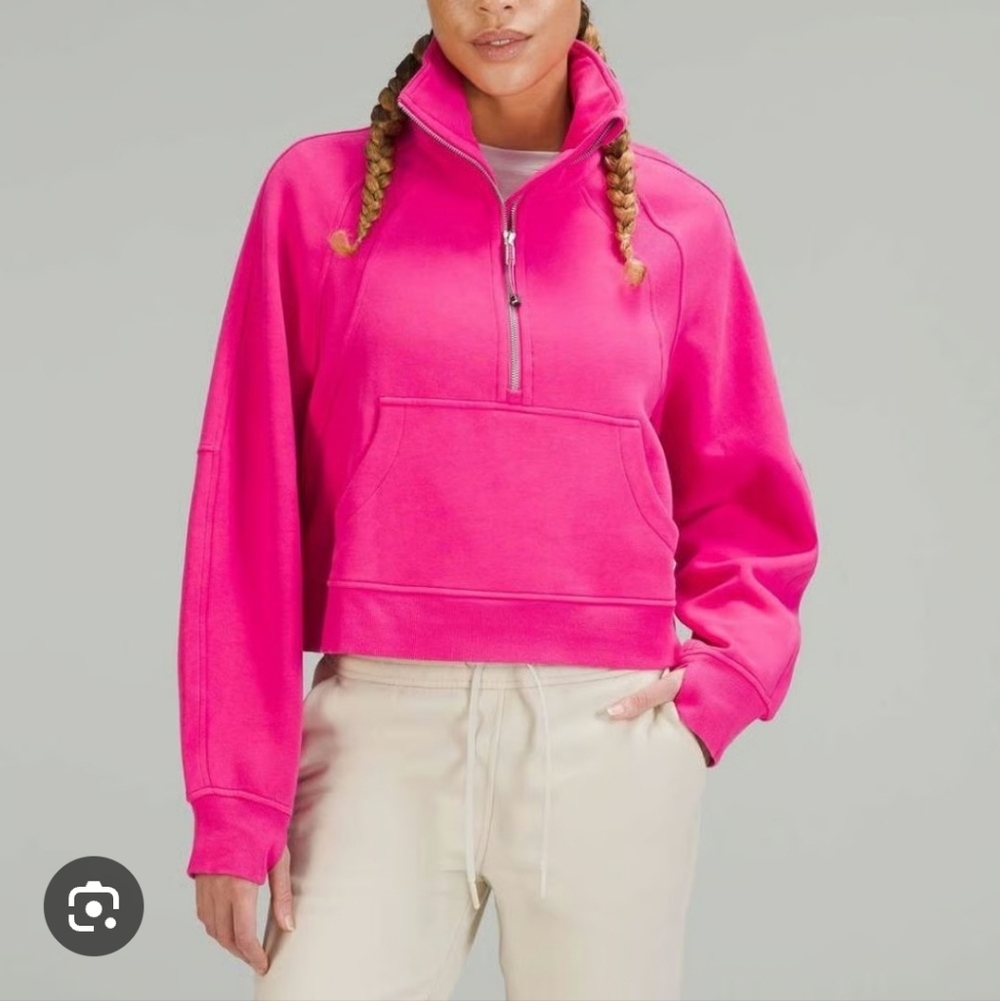 Lululemon Pink Scuba Oversized Funnel Neck Half Zip XS